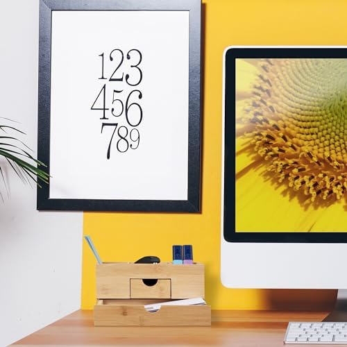 Relaxdays Bamboo Desk Organiser, 2 Drawers, 3 Compartments, H x W x D: 12 x 24 x 14.5 cm, Office Organiser, Natural - Image 2
