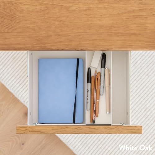 Desky Minimal Under Desk Drawer – Slim Pull-Out Metal Storage Organizer for Sit-Stand Desks, Smooth Glide, Space-Saving Design, Easy Mount, Prime Oak Laminate & Space Gray Frame - Image 5