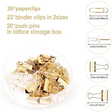 KAAKOW Gold Desk Organizers and Accessories Office Supplies Set Stapler, Pen Holder, Phone Holder, Scissors, Pen, Ruler, 30 Paper Clips, 22 Binder Clip, 20 Tacks and 1000pcs Staples (Gold) - Image 4