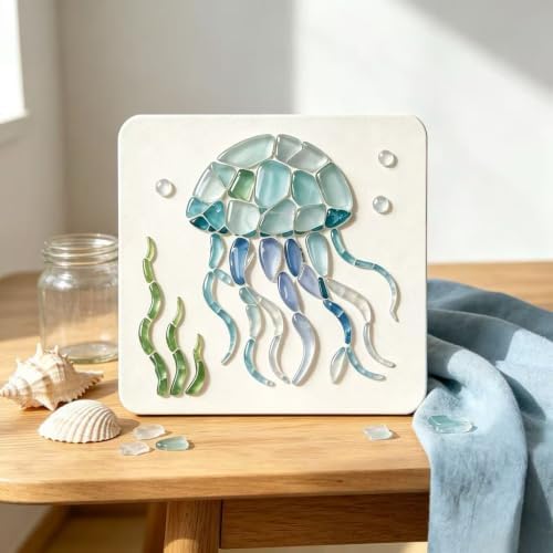 LWLQCZJ Sea Glass Art Kit - DIY Fun Craft Kit for Adults, Beginner Friendly (Jellyfish) - Image 2