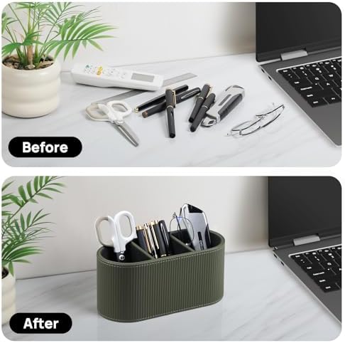 Remote Control Holder Pen Pencil Holder Desk Organizer Caddy(Green) - Image 4