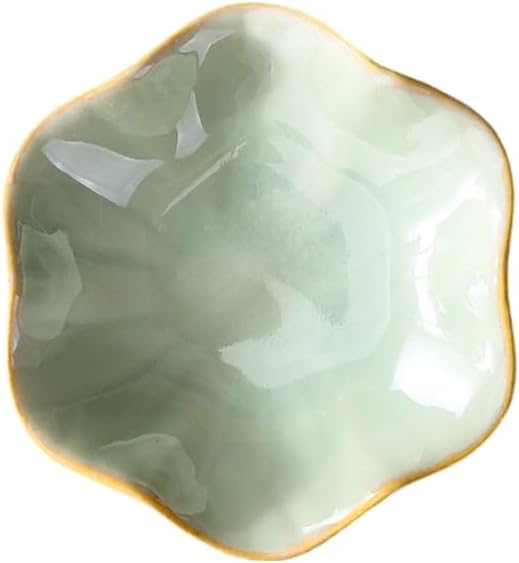 Ceramic Jewelry Storage Tray, 1-Count Irregular-Shaped Storage Holder for Jewelry, Keys and Sundries, Modern Aesthetic Home Organizer for Living Room, Bedroom, Bathroom and Kitchen (Green) by Unknown
