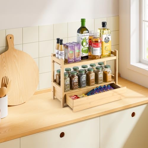 Sorbus Matcha Station Shelf, Bamboo (17" x 6.5" x 12.6") - Image 2