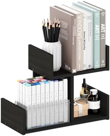 Furinno HERMITE Desk File Folder Organizers, 3-Shelf Desktop Office Organization Racks, Desk Top Display Book Shelf, for Paper, Office Supplies, Magazine, Espresso by Furinno-FitsYourSpaceFitsYourBudget
