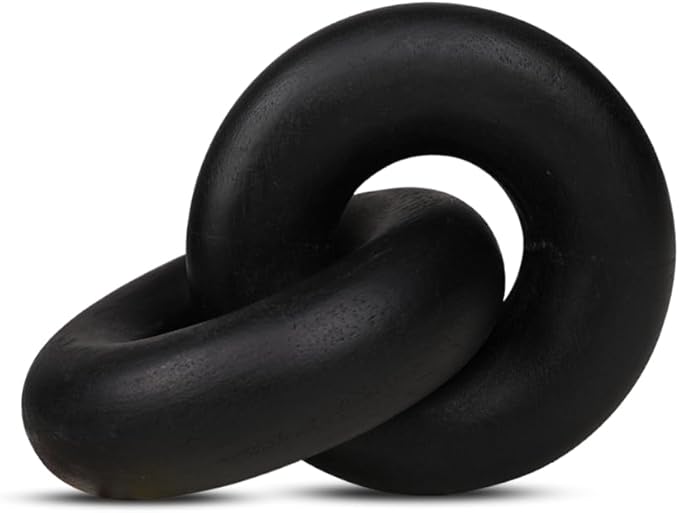 Homebia Designs Decorative Wooden Knot - 7x5.2x3 Inch - Black