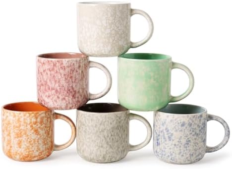 MONITO 12oz Coffee Mugs Set of 6, Modern Ceramic Mugs with Handle by MONITO