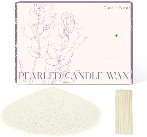 SCENTORINI Pearled Candle, 25.5 oz White Candle Sand with 15 Wicks by SCENTORINI