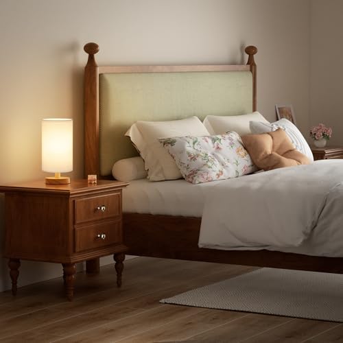 Fenmzee Small Table Lamps (White Shade - Wood Base, 9" Inline Control) - Image 6