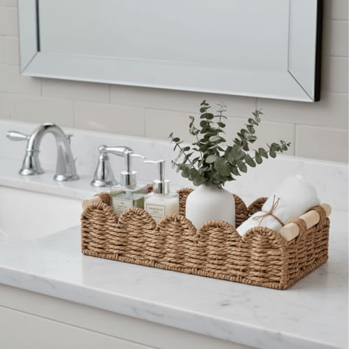 CubesLand Toilet Paper Storage Basket Organizer, Small Wicker Decor Basket - Image 6