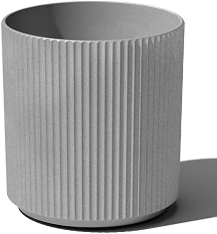 Veradek Mason Series Demi Planter - Large Round Planter for Indoor or Outdoor Patio/Balcony | Made from Plastic & Concrete with Drainage Holes | Modern Décor for Flowers, Trees, Tall Plants by VeradekOutdoor