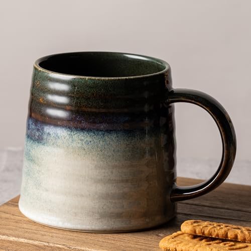 15.5oz Large Heavyweight Ceramic Mug, Reactive (Green-Black) - Image 4