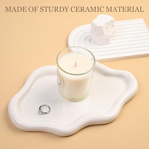 Ceramic Jewelry Large Decorative Cloud Tray, Trinket Dish (White) - Image 3