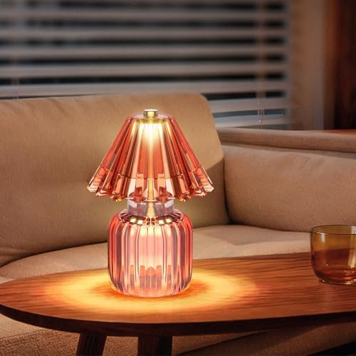 Small Battery Operated Lamp with Timer, Jelly Red - Image 6