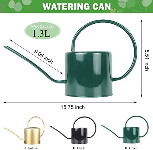 Indoor Watering Can for Houseplants - Long Spout Metal Watering Can for Indoor Plants,Succulents or Outdoor Garden Flower, 1.3L / 40 oz Green - Image 6