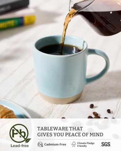 famiware Coffee Mugs Set of 8, Milkyway 13 oz Ceramic Cup Set with Handle - Image 4