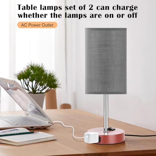 ZJOJO Bedside Table Lamp Set of 2, 13.8" Small Lamp for Bedroom Nightstand - Image 5