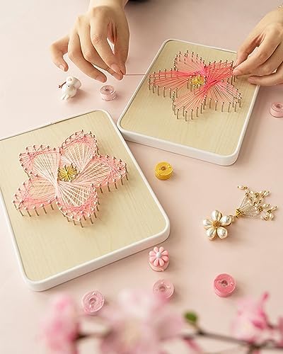 BAZIMA DIY String Art Kit for Beginner, DIY Cherry Blossoms Craft Kit,Unique Gift,Craft Kit for Holidays - Image 4