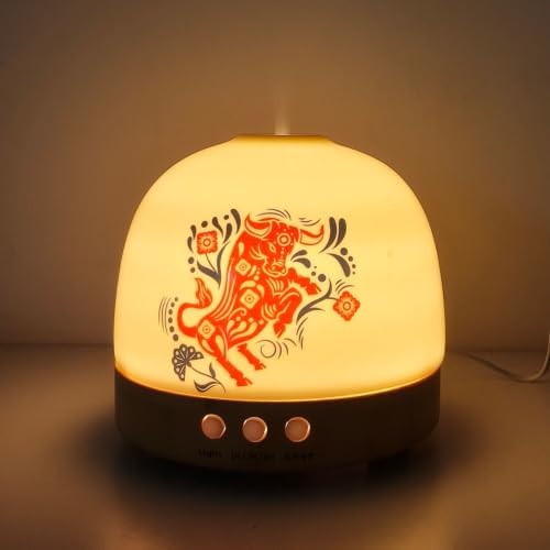 300ML Diffuser Ceramic Aroma Oil Diffusers Home,White/red - Image 3