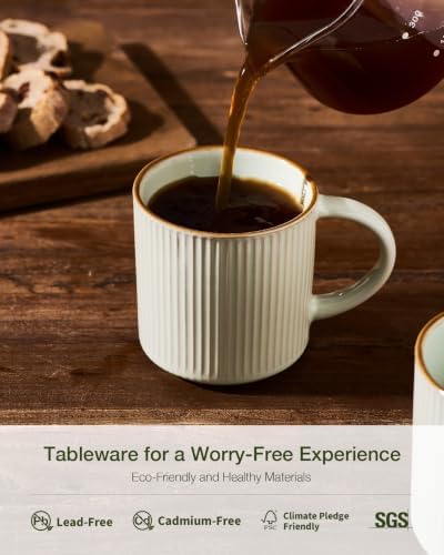 famiware Coffee Mug Set of 4, Star 12 oz Ceramic Mugs Cups Set with Handle - Image 6