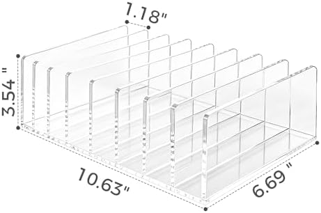 8 Compartments Clear Acrylic Mail Holder – Vertical Letter Sorter & Multifunction Desk Organizer for Bills, Documents, Notebooks – Modern Office/Home Envelope File Rack - Image 2