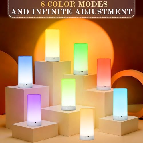 UNIFUN Night Light Touch Control RGB Rechargeable Bedside Lamp Dimmable - Image 3