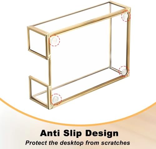 BTSKY Golden Glass Sticky Note Holder for 4x6 Inch Sticky Notes - Image 4