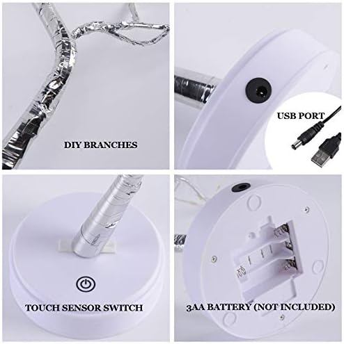 PXBNIUYA 108 LED Sparkly Fairy Tree Lamp, Warm White, Remote Control, USB/Battery, 8 Modes, DIY Bonsai Decor, Festival Decoration Light - Image 6