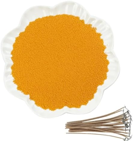 CoolCrafts Sand Wax Candle with Wicks 2 LB Pearled Sand Candle Bulk for Candle Making, Wedding Decor, Crafts - Orange by CoolCrafts