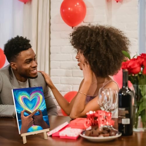 VOCHIC Canvas Painting Kit Pre Drawn Canvas for Painting for Adults Couples Date Night Party Kit Paint and Sip Party Supplies Infinity Love Paint Art Set 8x10 inch Valentine - Image 6