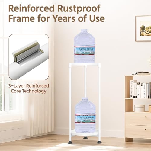 LASZOLA Plant Stand Tall Flower Holder for Indoor Corner, 2 Tier White - Image 3