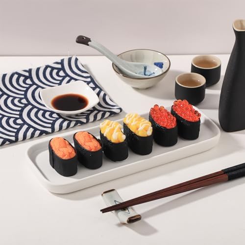 VanEnjoy Ceramic Tray for Kitchen Counter, White Vanity Tray for Bathroom Counter, Long Narrow Tray for Soap Bottles - Image 4