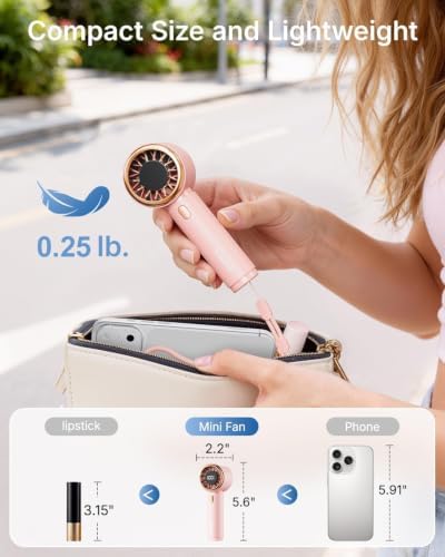 SWEETFULL Portable Handheld Fan, Mini Rechargeable Personal Hand Fan - Image 5