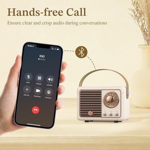 PRUNUS J-999 Retro Bluetooth Speaker,Vintage Decor Mini Wireless Speaker - Image 5