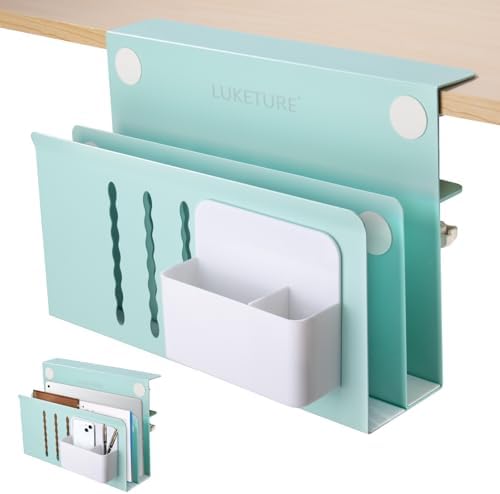 LUKETURE Desk Side Storage, 2 Tie Laptop Holder No Drill Clamp On Organizer by LUKETURE