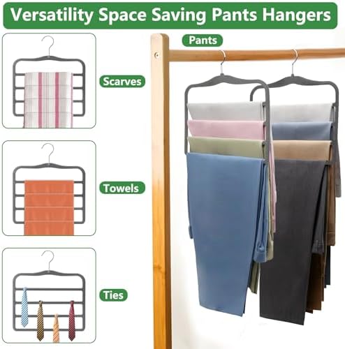 Closet Organizers and Storage,Pants Hangers Space Saving Velvet Hanger - Image 6