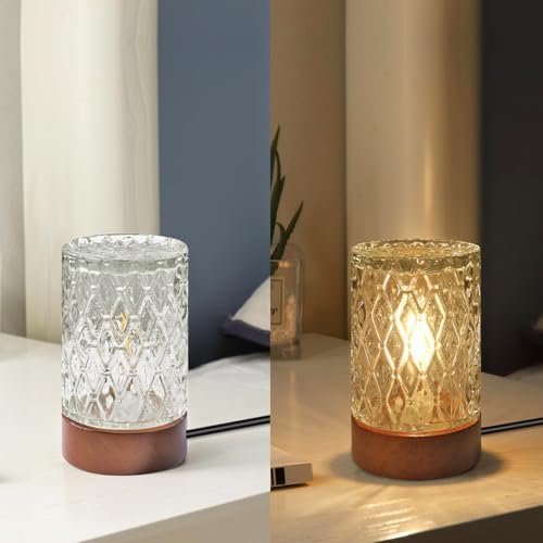 Mini Soft Warm LED Night Light,Dimmable Bedside Lamp Small Nightstand Glass Lamps Desk Reading Light for Bedroom,Living Room,Study Room,Office - Image 5
