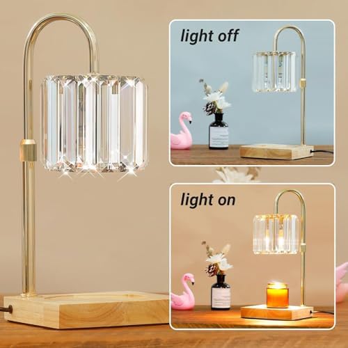 Yuichoy Candle Warmer Lamp with Timer, Dimmable Electric Candle Wamer Adjustable Height, Glass Modern Candles Melter Lamp, Gifts for Women Mom, Clear - Image 6