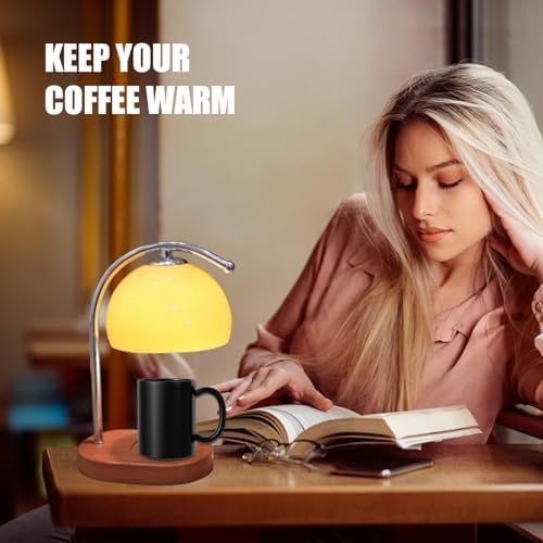 FCTWAKS Mid Century Milk Glass Candle Warmer Lamp with Timer & Dimmer, Mothers Day Birthday Gifts for Women Mom, House Warming Gifts New Home, Wax Warmer Lamp for Bedroom Decor with 2 Bulbs - Image 5