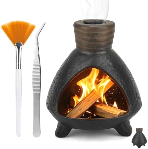 Palo Santo Chimney,Palo Santo Holder Ceramic Aroma Holder Incense Holder for Sticks Sage Cones Incense Burner Ceramic Mini Chimney for Meditation Yoga, Ash Catcher Room Home Decor (Coffee-A) by Unknown