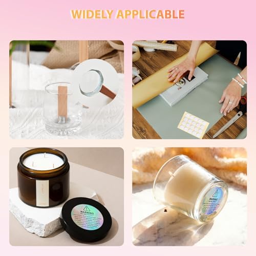 Candle Wick Stickers, Heat Resistant Double Sided Stickers, 200 PCS - Image 7