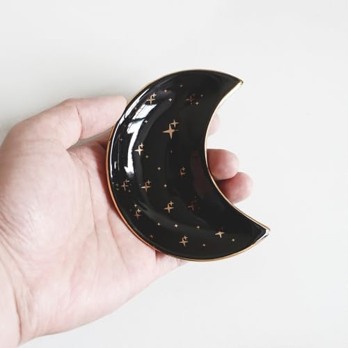 Small Moon Jewelry Dish Tray, Black - Image 3