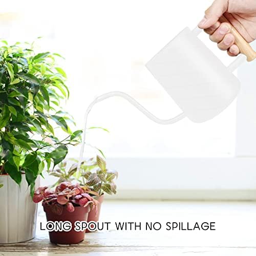 Watering Can Indoor Plants, 35 oz/1000 ml Metal Stainless Steel Watering Can Pot with Long Spout for Indoor House Plants Bonsai Outdoor Garden Flower Decorative (White) - Image 3