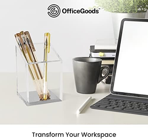 OfficeGoods Acrylic Pen and Pencil Holder, Silver - Image 5