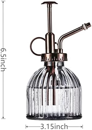 Glass Plant Mister, 6.5" Green Glass Water Spray Bottle with Gold Top Pump, Small Plant Sprayer for Indoor Outdoor Houseplants - Image 2