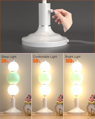 Lightdot Globe Table Lamp for Bedroom, Mid Century Modern Desk Lamp - Image 3
