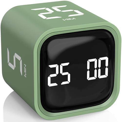 Rotating Productivity Timer 5/25/10/50, Desk Flip Timer for ADHD,Green by OORAII