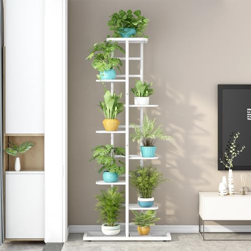 LINZINAR 8 Tier Plant Stand Indoor Outdoor Metal Flower Pot Display Shelf - Image 3