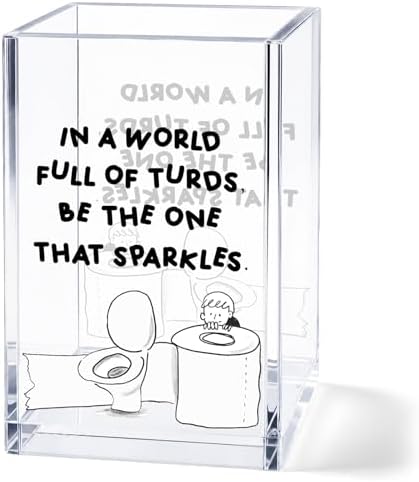 Funny Acrylic Pen Holder Cup, “Be the One That Sparkles” Desk Decor, Cute Pencil Holder Organizer, Coworker Gift, Office Desk Accessories by Unknown