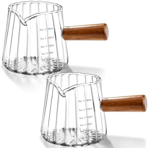 2Pcs 6oz Espresso Cups, V-Spout Espresso Shot Cups, Espresso Accessories by Cfyosnk