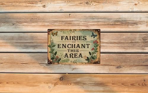 Vintage Metal Tin Sign 8x12 in Enchanted Fairy Magic Whimsical Wall Art for Garden or Patio Decor Adds a Touch of Fantasy & Charm - Image 6
